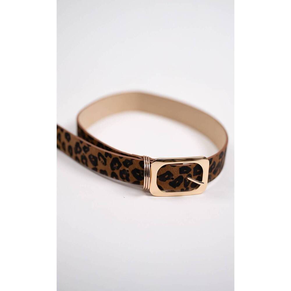 NEW NONCHALANT LABEL women's vince leather belt in cheetah